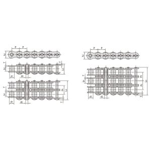שרשרת רולר מדויקת עם מרווח קצר מסוג פינים