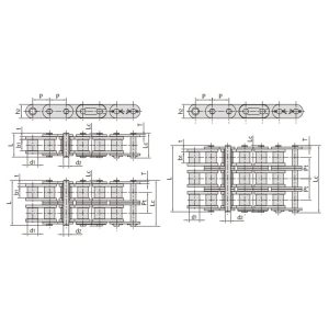 שרשרת גלגלים מסדרת B עם לוחות צד ישרים