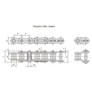שרשראות רולר מדויקות עם מרווח קצר מסדרת B