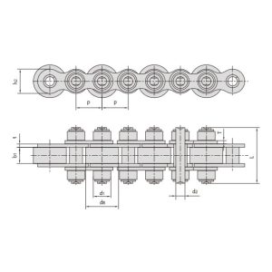 שרשראות מסוע עם גלילים גדולים