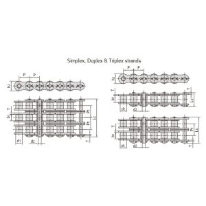 שרשרת גלילים מסוג cottered מסדרת heavy duty