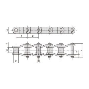 שרשרת תמסורת כבדה עם חוליות מכופפות