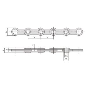 שרשרת עלים עם סיכות חלולות