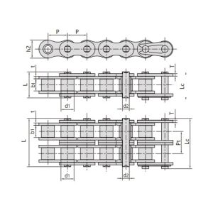 שרשרת גלילים קצרה עם שימון עצמי