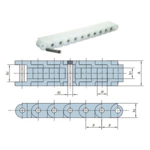 שרשרת גלילים מפלסטיק עם מרווח קצר