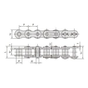 שרשרת עמידה בפני קורוזיה עם רולרים מצופים ניקל במרווח קצר