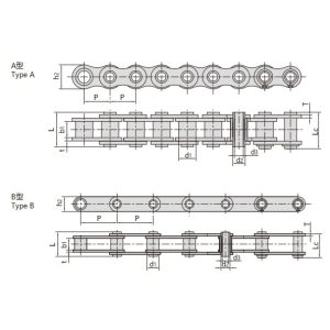 שרשרת פינים חלולים מפלדת אל-חלד