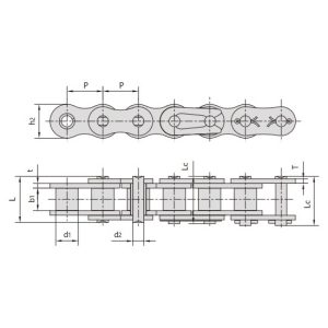 שרשרת גלגלים קצרה מצופה אבץ