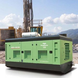 מדחס אוויר בורגי דיזל המותקן על מסילה