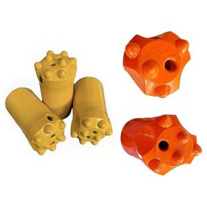 מקדח כפתורי מחודד לכלי קידוח סלעים עם פטיש עליון